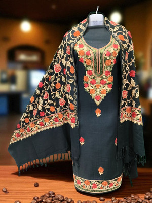 REET MAHAL Wool Embroidered Salwar Suit Material
