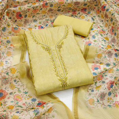 Peachmode Net/Lace Self Design Salwar Suit Material
