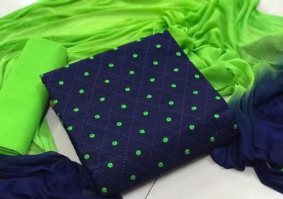 Stylecircle Cotton Blend Embroidered Kurta & Churidar Material