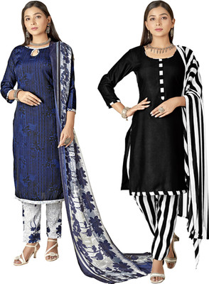 Kashvi Crepe Printed, Striped Salwar Suit Material