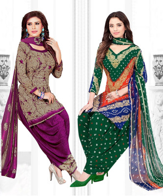 INITHI Crepe Printed Salwar Suit Material