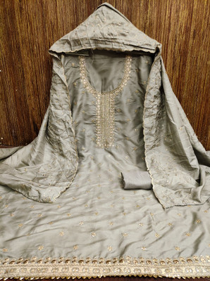 ELLINA Art Silk Embroidered Salwar Suit Material