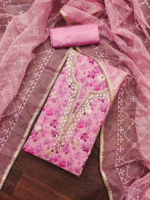 Kimisha Organza Embellished Salwar Suit Material