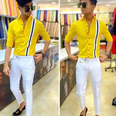 nilkanth Polycotton Striped Shirt & Trouser Fabric