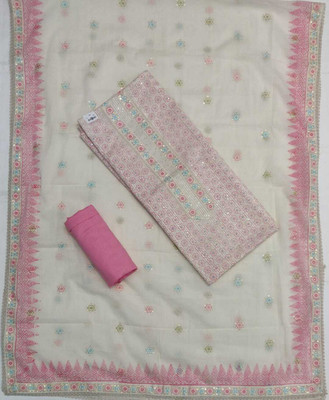 ADAB SAREES Cotton Blend Printed Salwar Suit Material