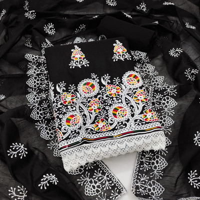 Divastri Cotton Blend Embroidered Salwar Suit Material
