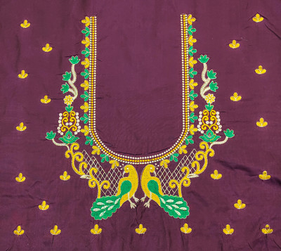 RAJVILASH Cotton Silk Embroidered Blouse Material