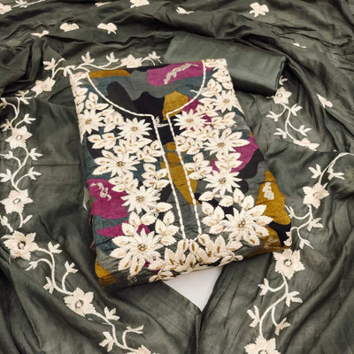 AP FAB Chanderi Embroidered Salwar Suit Material