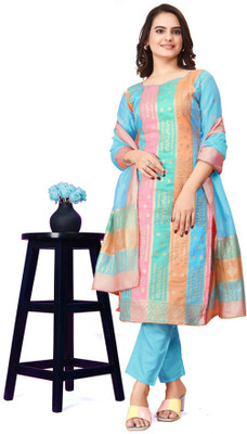 SAUMYA CREATIONS Art Silk Self Design Kurta & Churidar Material