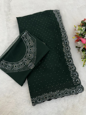 Mikhu Shop Organza Embellished Blouse Material