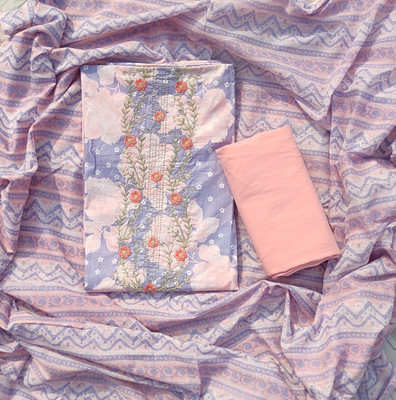 ABODH COLOURS Pure Cotton Embroidered, Printed, Self Design Salwar Suit Material
