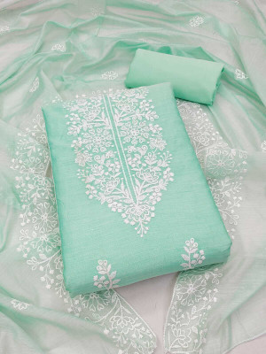 rang rani textiles Chanderi Embroidered Salwar Suit Material