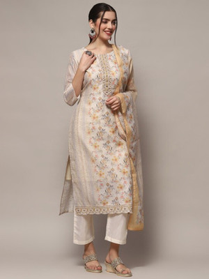 agnety Silk Blend Embroidered, Self Design, Printed Salwar Suit Material