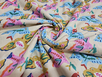 FABRIKANHA Pure Cotton Printed Multi-purpose Fabric