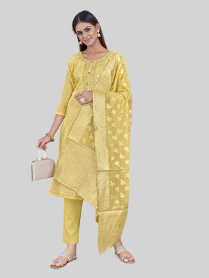 Tavas Jacquard Embroidered Salwar Suit Material
