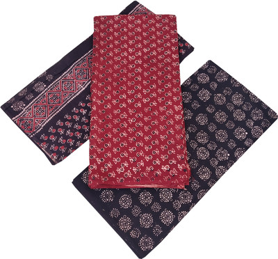 ADHIN Cotton Blend Dyed, Self Design, Printed Salwar Suit Material