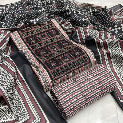 SILKORA Pure Cotton Self Design Salwar Suit Material