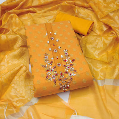 Jaipur Kurti Silk Blend Floral Print Salwar Suit Material