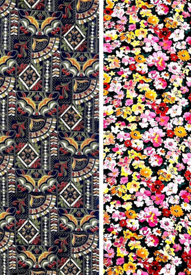 KurtiKo Crepe Floral Print Gown/Anarkali Kurta & Bottom Material