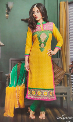 Trendy alankar Cotton Blend Embroidered Salwar Suit Material