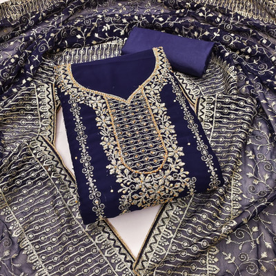 Divastri Georgette Embroidered Salwar Suit Material