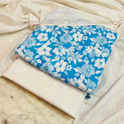 BUSHI Cotton Blend Floral Print Salwar Suit Material
