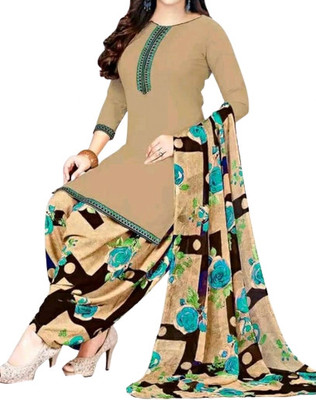 Rosniya Crepe Checkered, Paisley Salwar Suit Material