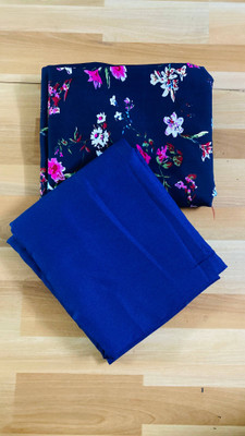SKYVILLA Crepe Floral Print Kurta Fabric