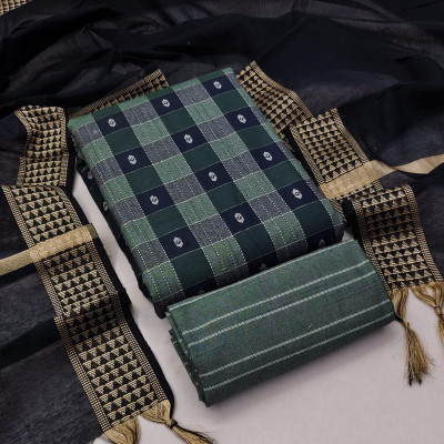 JILANI TRADERS Cotton Blend Checkered Salwar Suit Material