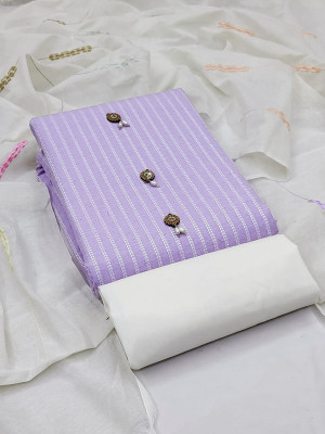 JILANI TRADERS Cotton Blend Striped Salwar Suit Material