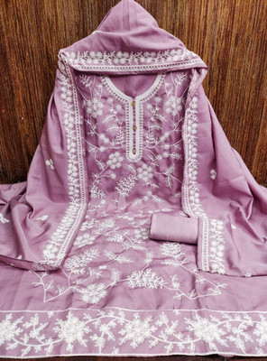 Saubhagyavati Pure Silk Embroidered Salwar Suit Material