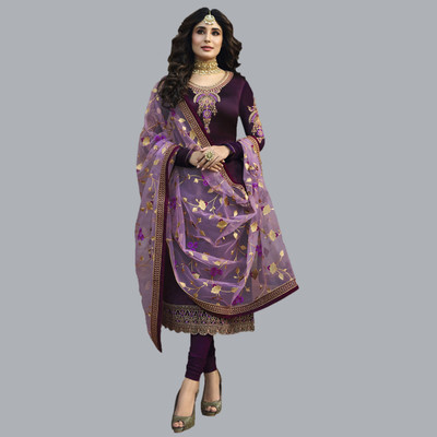 Pihu Fashion Net/Lace Embroidered Salwar Suit Material