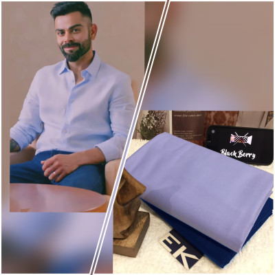 didhiti Cotton Blend Solid Shirt & Trouser Fabric