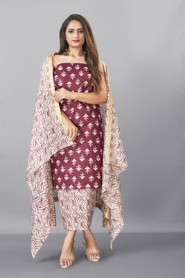 INTHIC Pure Cotton Printed Salwar Suit Material