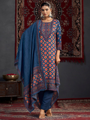 Stylee Lifestyle Wool Printed Salwar Suit Material