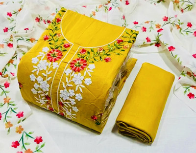 POOJATEXTILE Pure Cotton Printed Salwar Suit Material