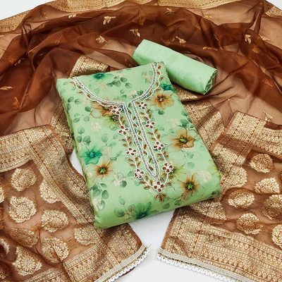 Tasrika Silk Blend Floral Print Salwar Suit Material