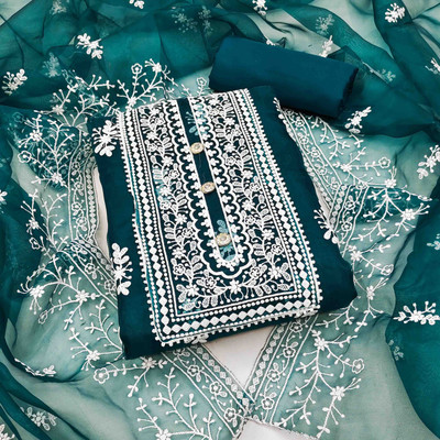Tasrika Organza Embroidered Salwar Suit Material