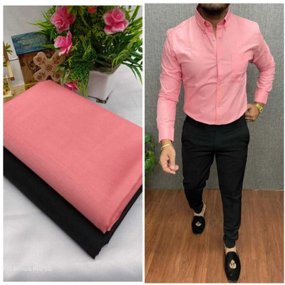 Jalaram Creation Cotton Blend Solid Shirt & Trouser Fabric