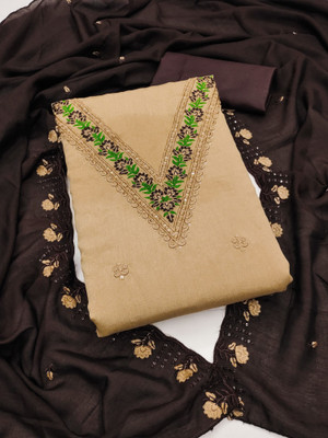 Divastri Silk Blend Embroidered Salwar Suit Material