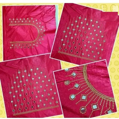 Zenomics Cotton Silk Embroidered Blouse Material