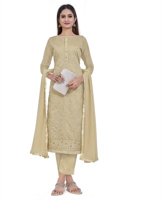 Tavas Chanderi Embroidered Salwar Suit Material