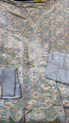 Shree Kripa Silk Blend Printed Kurta & Patiyala Material