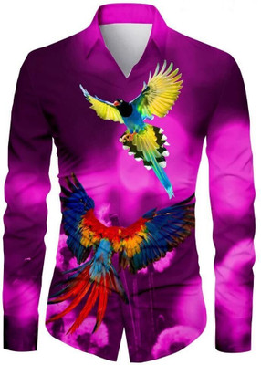 UGAM ENTERPRISE Men Graphic Print Casual Pink Shirt