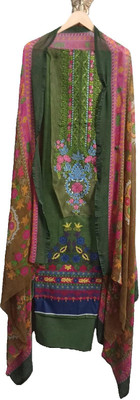 Mem ji creations Pure Cotton Embroidered Salwar Suit Material