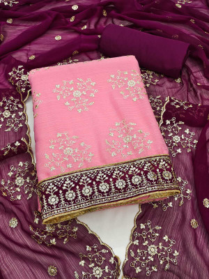 Mahakal Tex Georgette Embroidered Salwar Suit Material