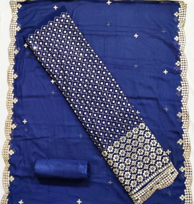 LADYPOTION Georgette Embroidered Salwar Suit Material