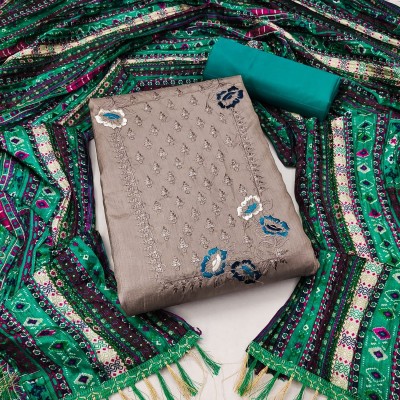 Julee Silk Blend Embroidered Salwar Suit Material