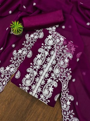 Kaan Georgette Striped Kurta & Sharara Fabric