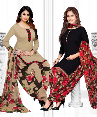 Caoimhe Crepe Solid, Printed Salwar Suit Material